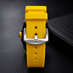 Luxury Skeleton Dial Men's Watch – Premium Silicone Strap, Quartz Analog Wristwatch, Sport Fashion Watch | Yellow