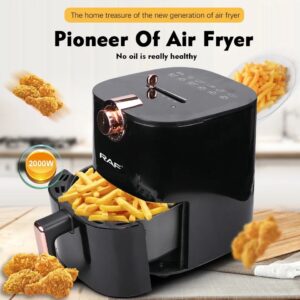 RAF Automatic Air Fryer 5.5 Liters 2000W Hot Air Fryer Oven with Built-in Smart Cooking Programs, Non-stick Frying Pot, Air Fryer