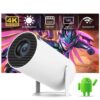 HY300 Smart 4K portable projector with biult in speakers,screen mirroring,2.4/5G WiFi, BT 5